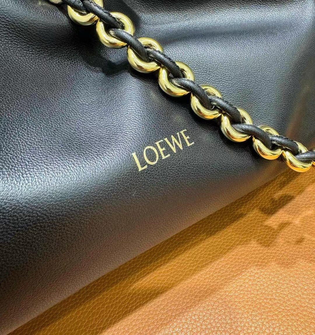 Loewe Flamenco Purse bag in mellow nappa lambskin Black