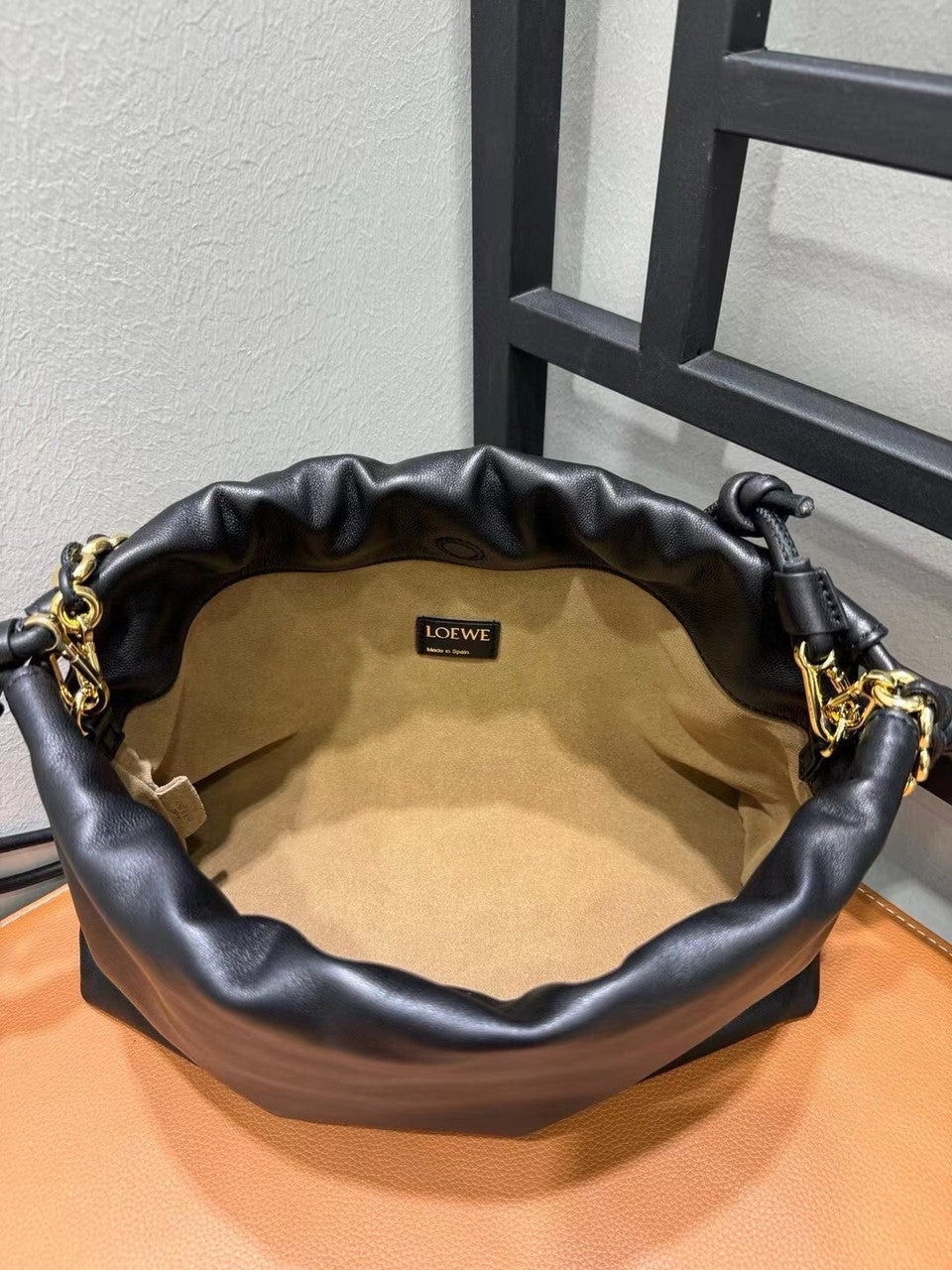 Loewe Flamenco Purse bag in mellow nappa lambskin Black