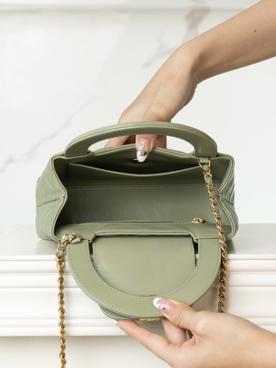 Chanel Kelly Mini Shopping Bag  Avocado Chanel
