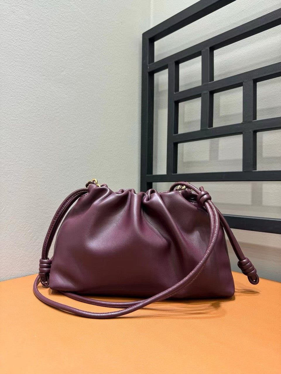 Loewe Flamenco Purse bag in mellow nappa lambskin Dark Burgundy
