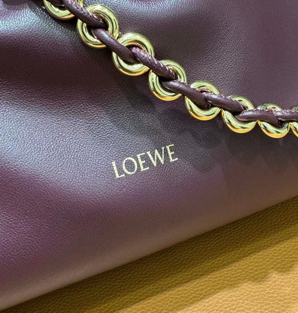 Loewe Flamenco Purse bag in mellow nappa lambskin Dark Burgundy