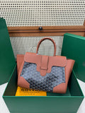 Goyard Saigon Tote Black and Tan Goyardine Canvas Palladium Hardware Goyard