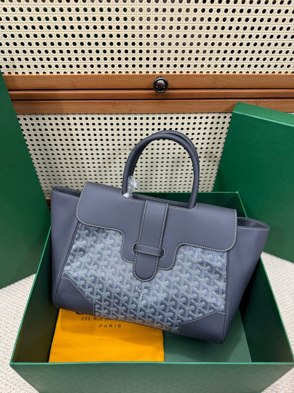 Goyard Saigon Tote Grey Goyardine Canvas Palladium Hardware Goyard