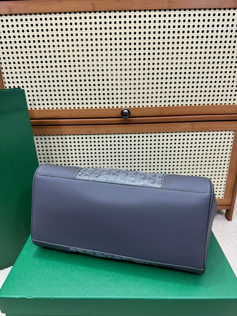 Goyard Saigon Tote Grey Goyardine Canvas Palladium Hardware Goyard