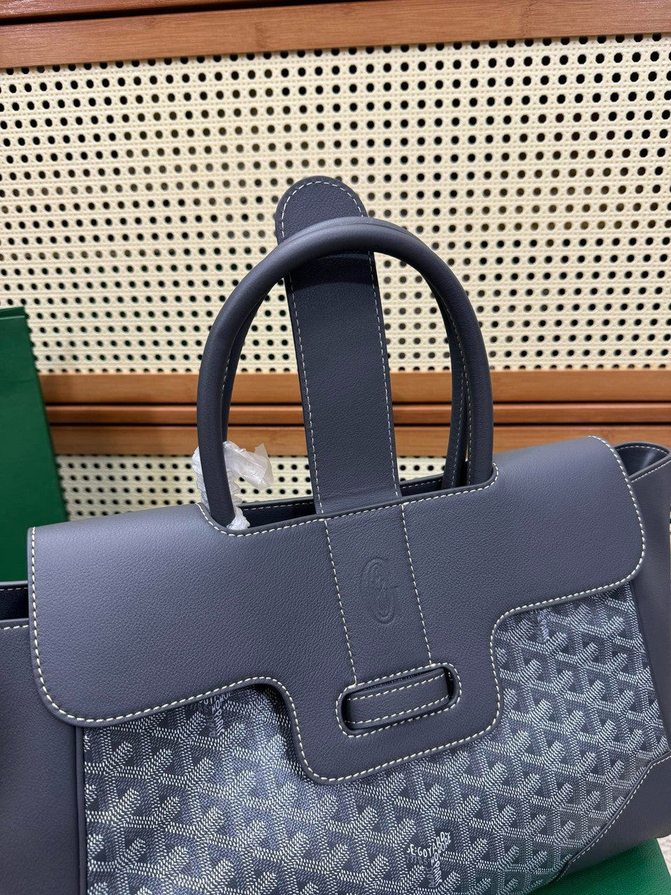 Goyard Saigon Tote Grey Goyardine Canvas Palladium Hardware Goyard