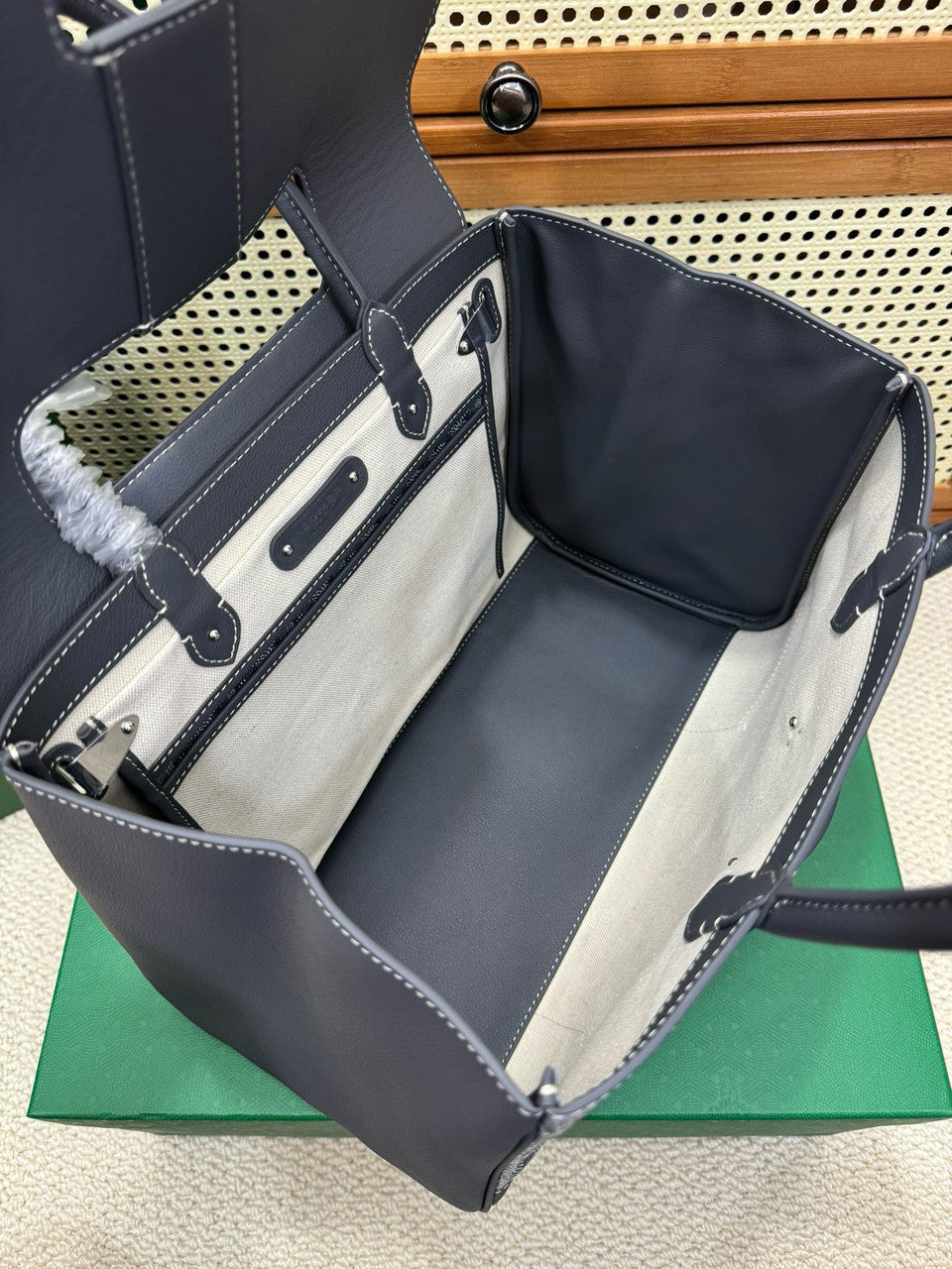 Goyard Saigon Tote Grey Goyardine Canvas Palladium Hardware Goyard