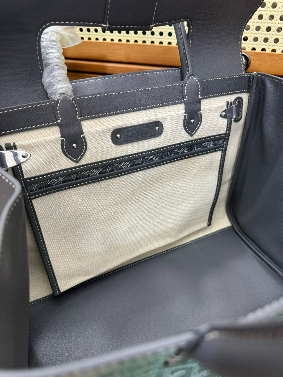 Goyard Saigon Tote Grey Goyardine Canvas Palladium Hardware Goyard