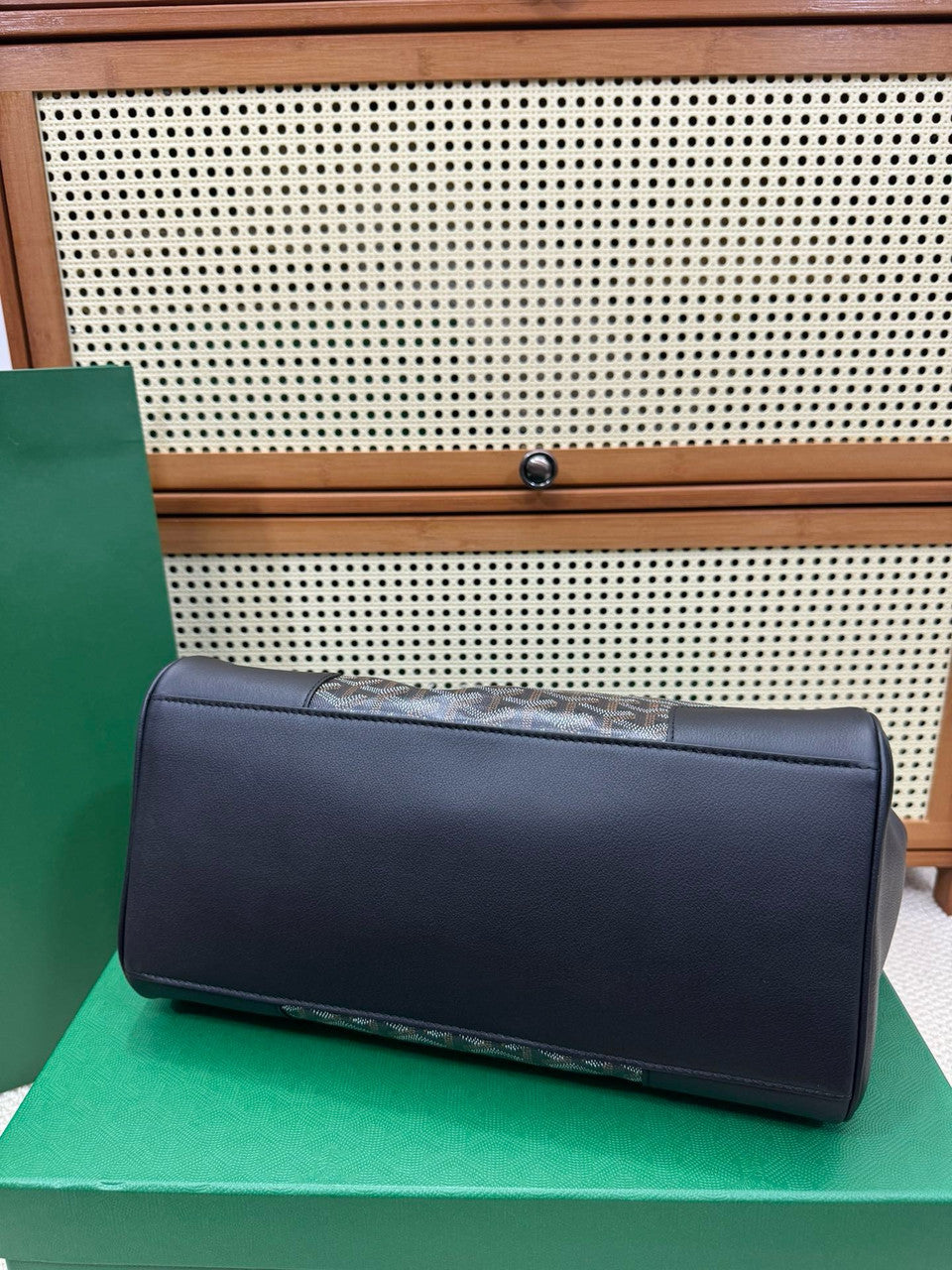 Goyard Saigon Tote Black Goyardine Canvas Palladium Hardware Goyard