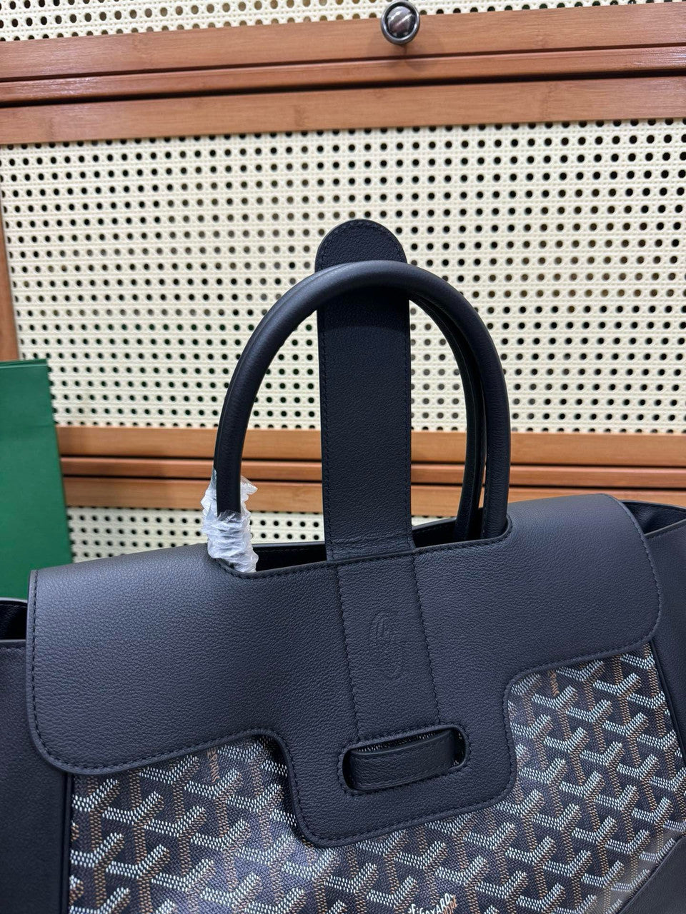 Goyard Saigon Tote Black Goyardine Canvas Palladium Hardware Goyard