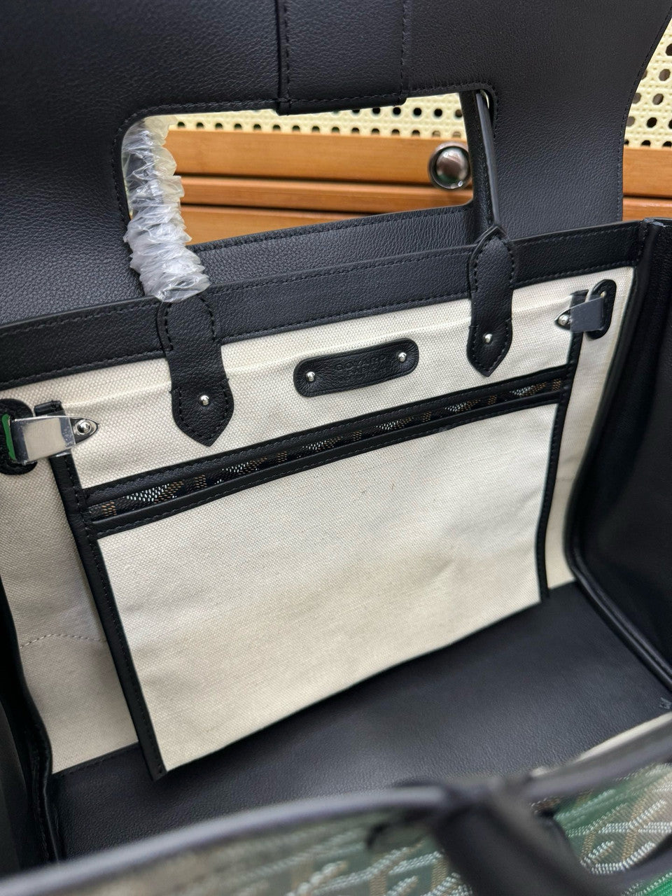 Goyard Saigon Tote Black Goyardine Canvas Palladium Hardware Goyard