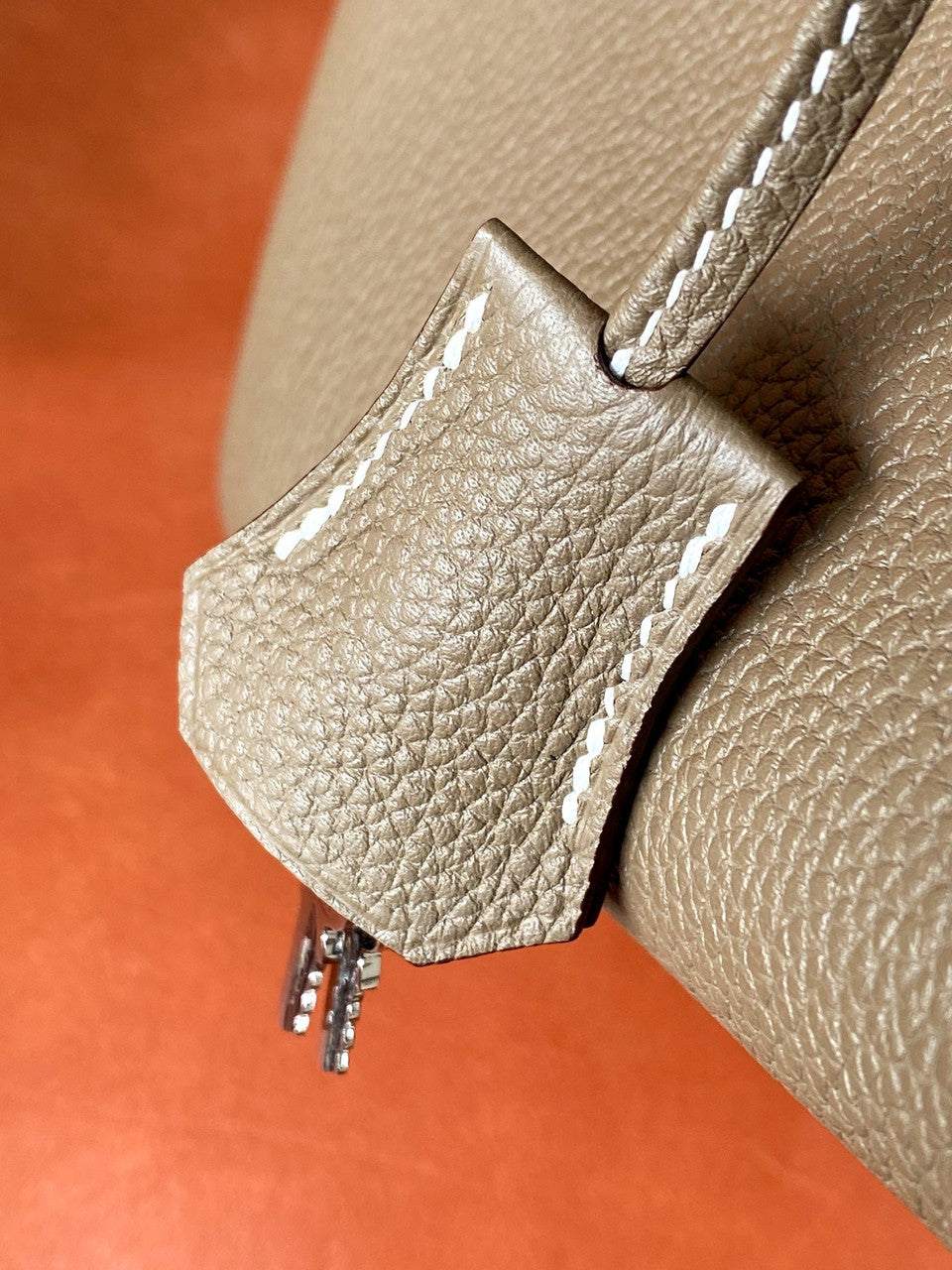 HERMES Special Order BIRKIN 30 Bag Etoupe/ Black Chevre Palladium hardware