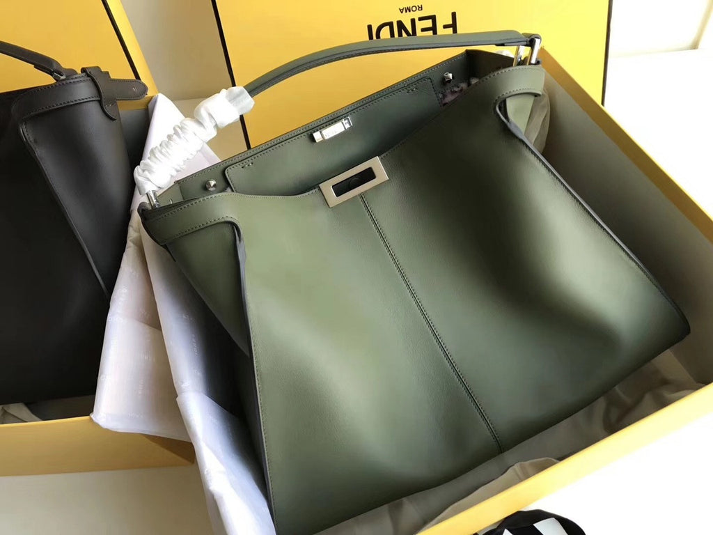 PEEKABOO X-LITE Green leather bag
