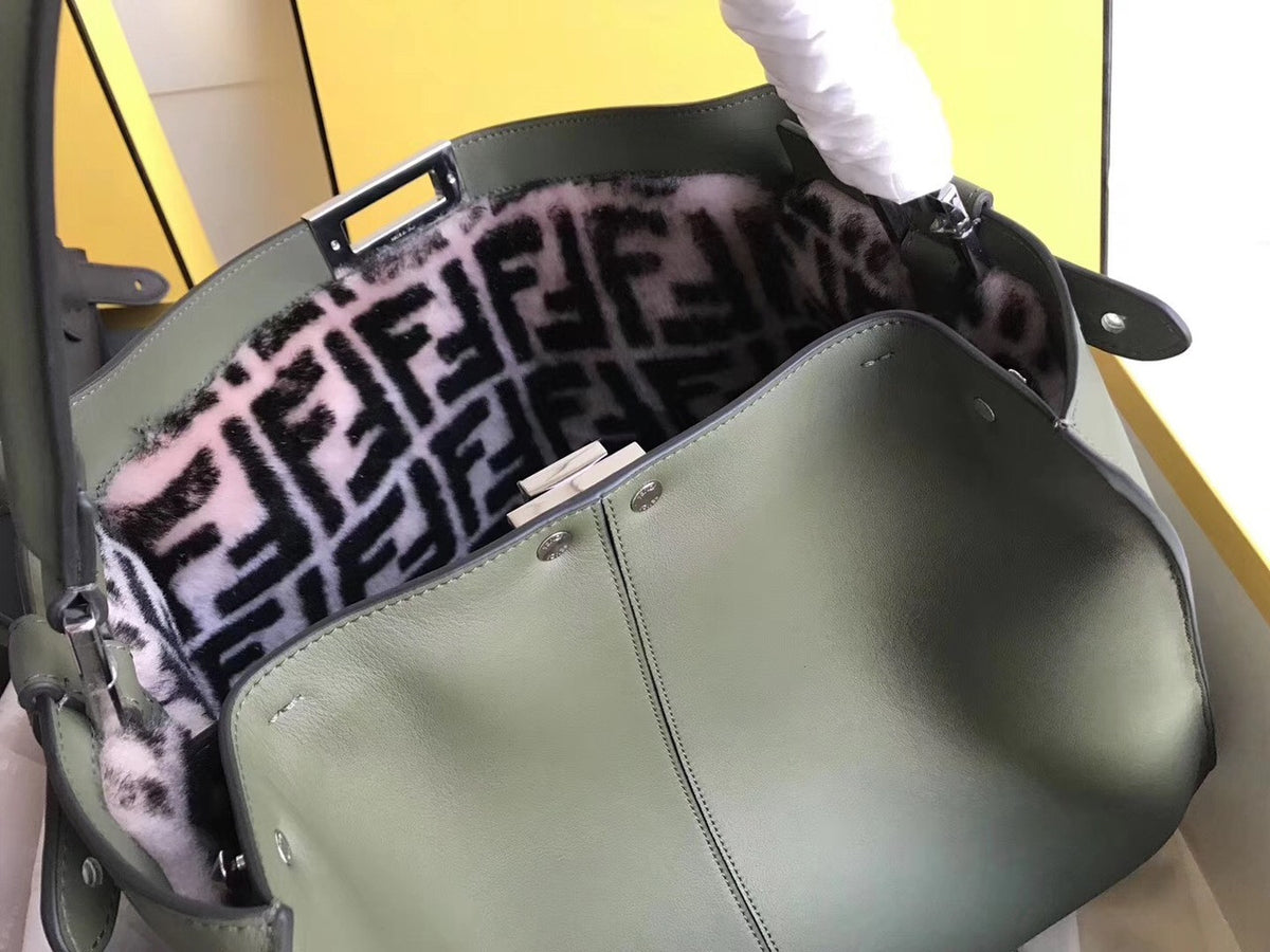 PEEKABOO X-LITE Green leather bag