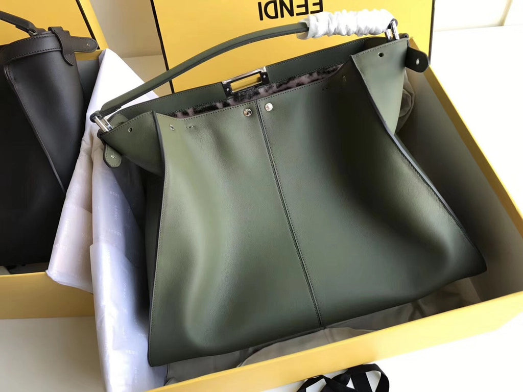 PEEKABOO X-LITE Green leather bag