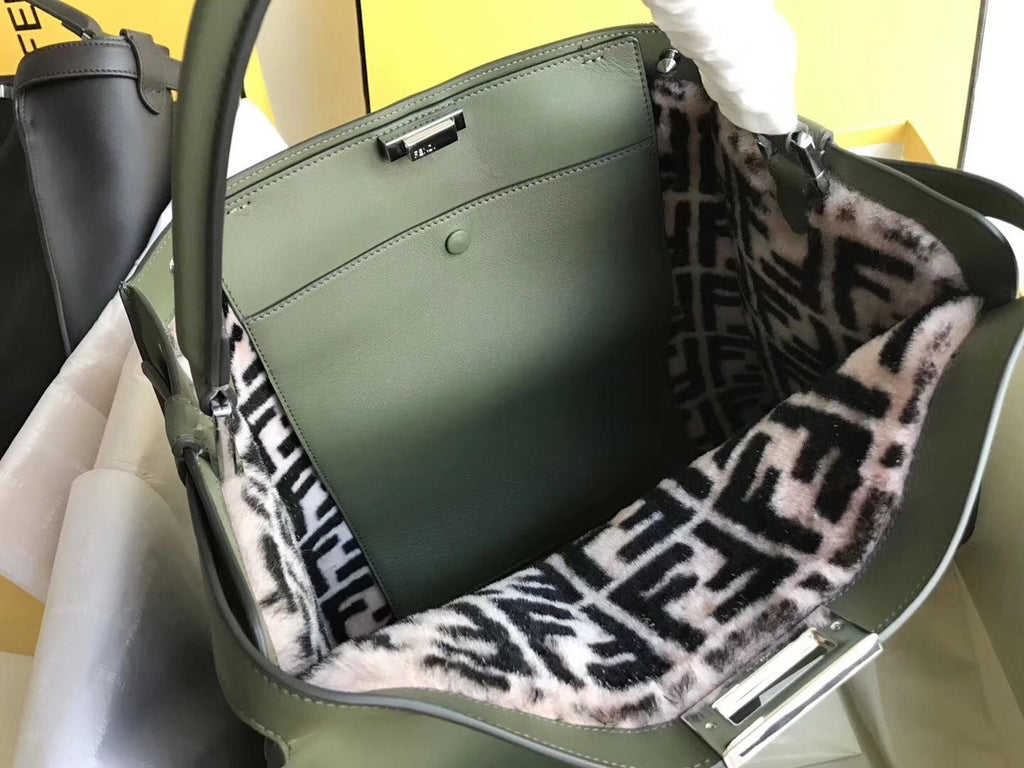 PEEKABOO X-LITE Green leather bag