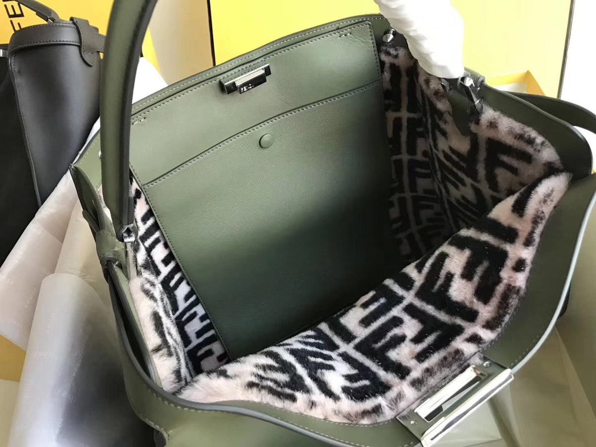 PEEKABOO X-LITE Green leather bag