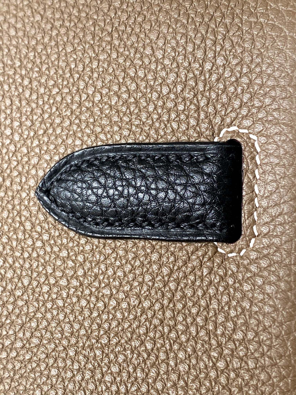 HERMES Special Order BIRKIN 30 Bag Etoupe/ Black Chevre Palladium hardware