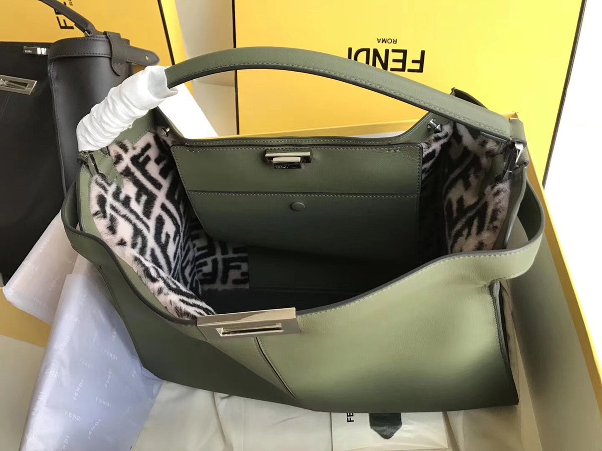 PEEKABOO X-LITE Green leather bag