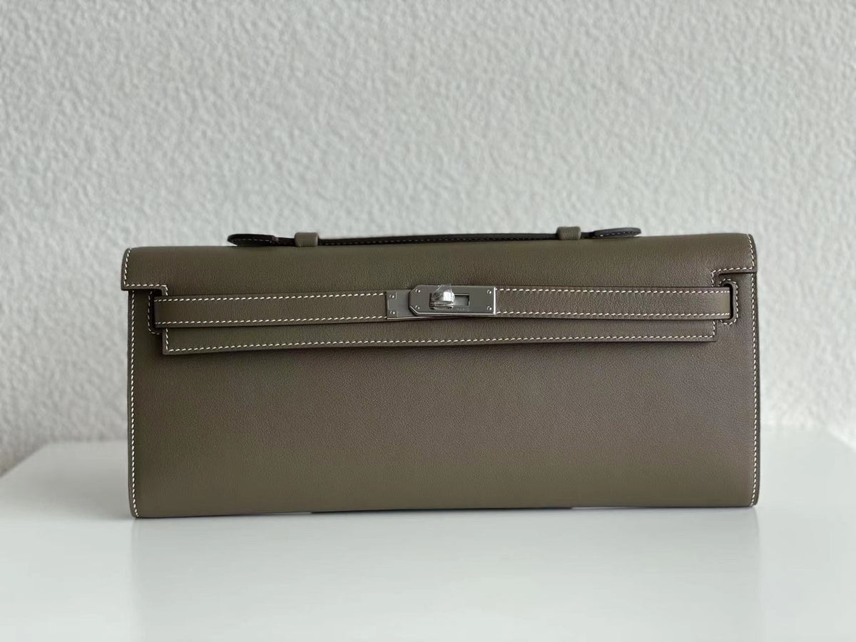 Hermes Kelly 31cm Cut Pochette Swift PHW