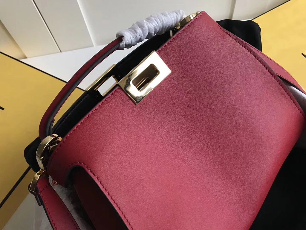 Fendi PEEKABOO X-LITE REGULAR Red leather bag