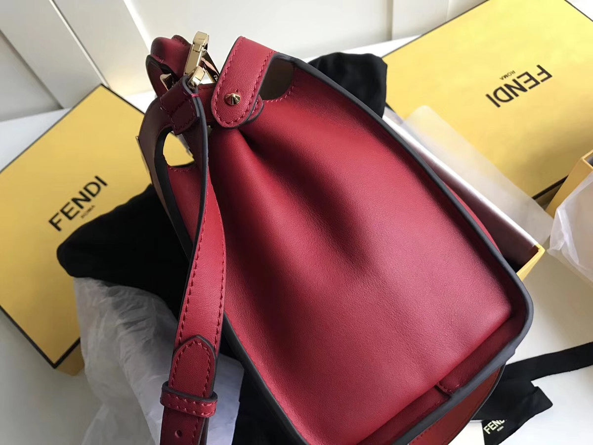 Fendi PEEKABOO X-LITE REGULAR Red leather bag