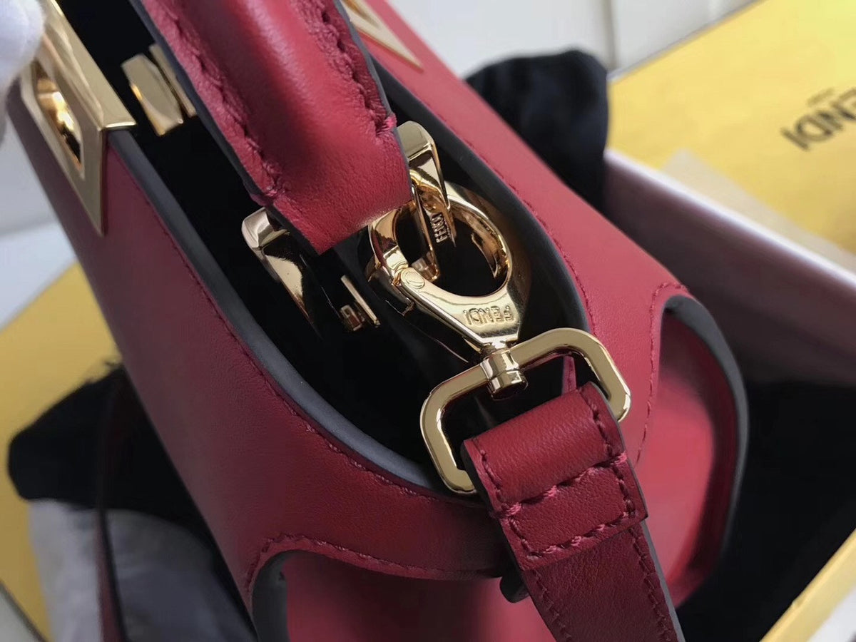 Fendi PEEKABOO X-LITE REGULAR Red leather bag