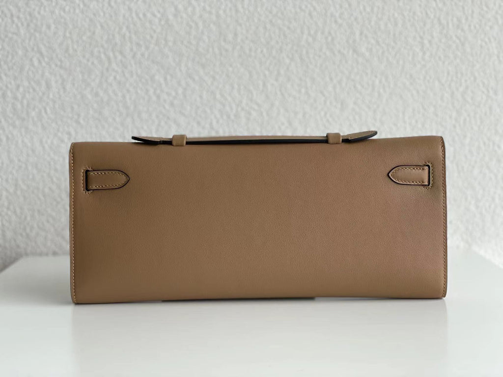 Hermes Kelly 31cm Cut Pochette  gold Swift PHW