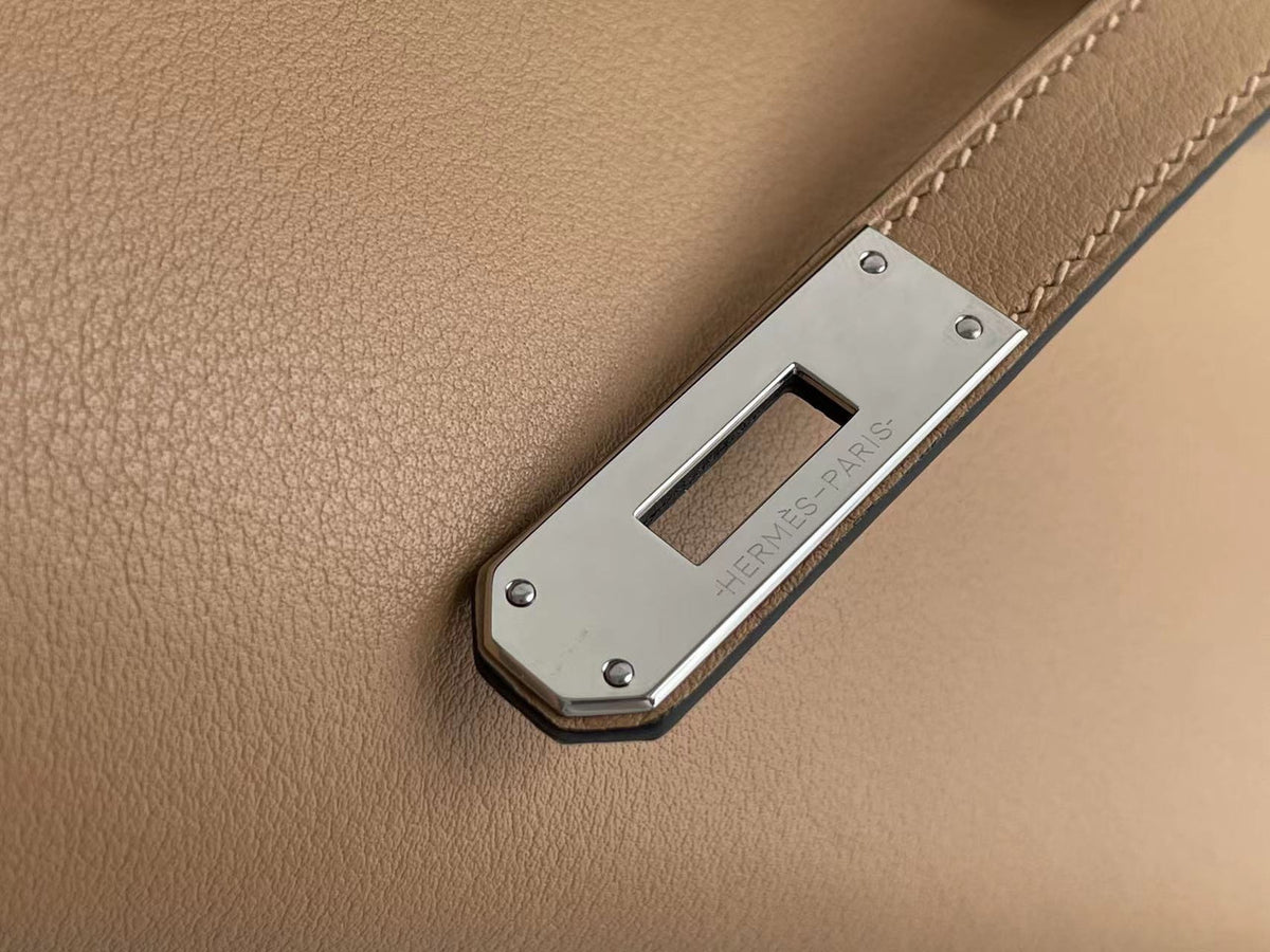 Hermes Kelly 31cm Cut Pochette  gold Swift PHW