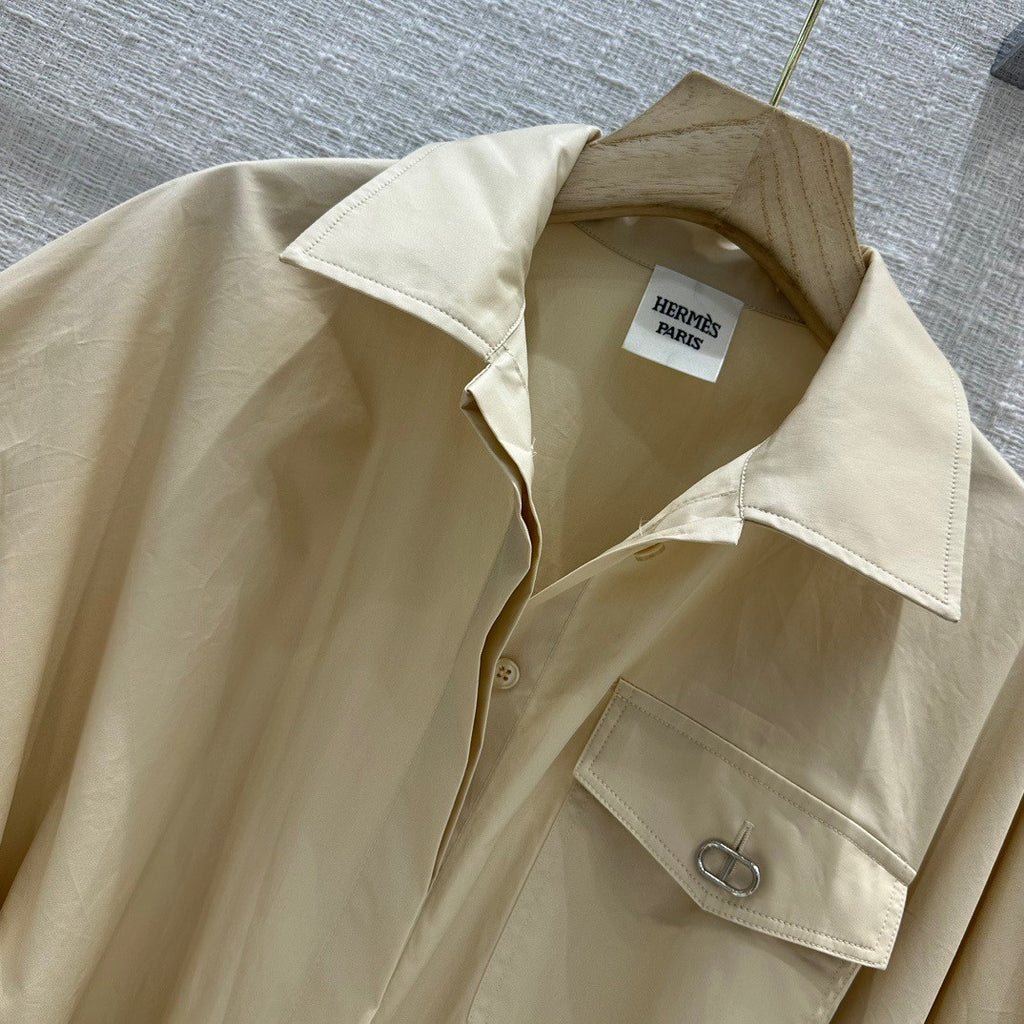 Hermes Belted dress SS2023 Beige Palomino