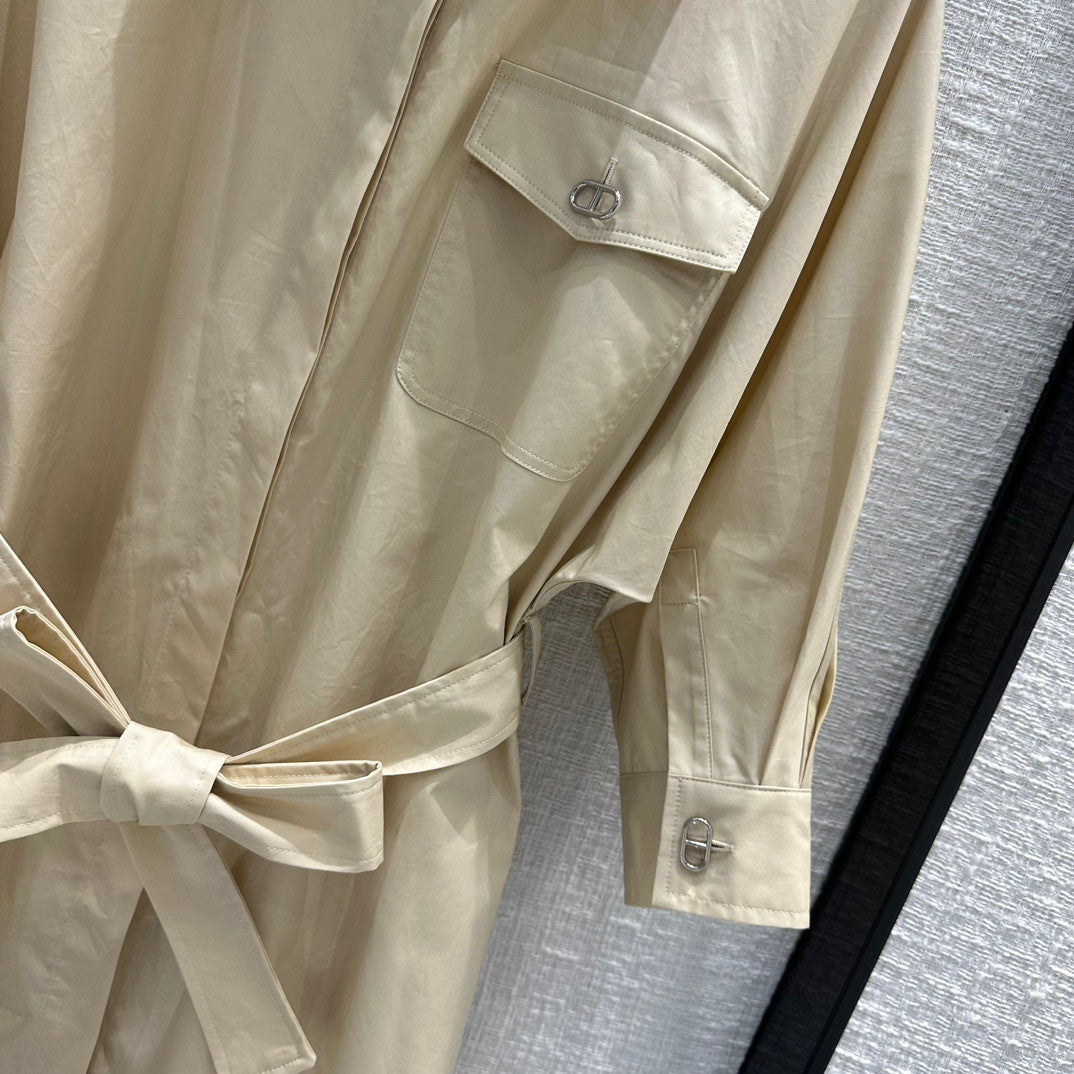 Hermes Belted dress SS2023 Beige Palomino