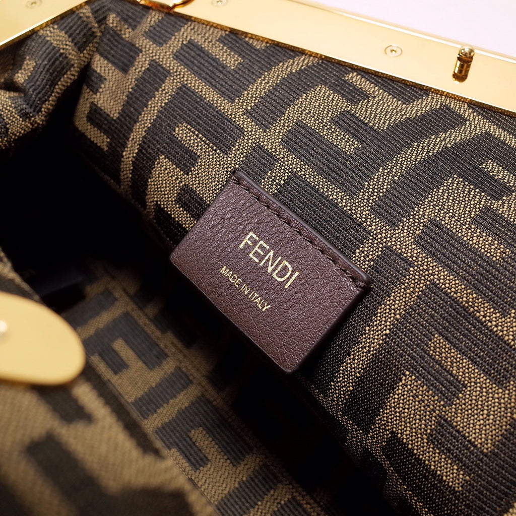 FENDI FIRST MEDIUM Dark Brown leather bag
