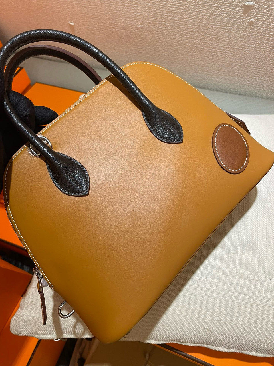 Hermès Gold Togo Bolide 1923 Desordre 25 Palladium Hardware