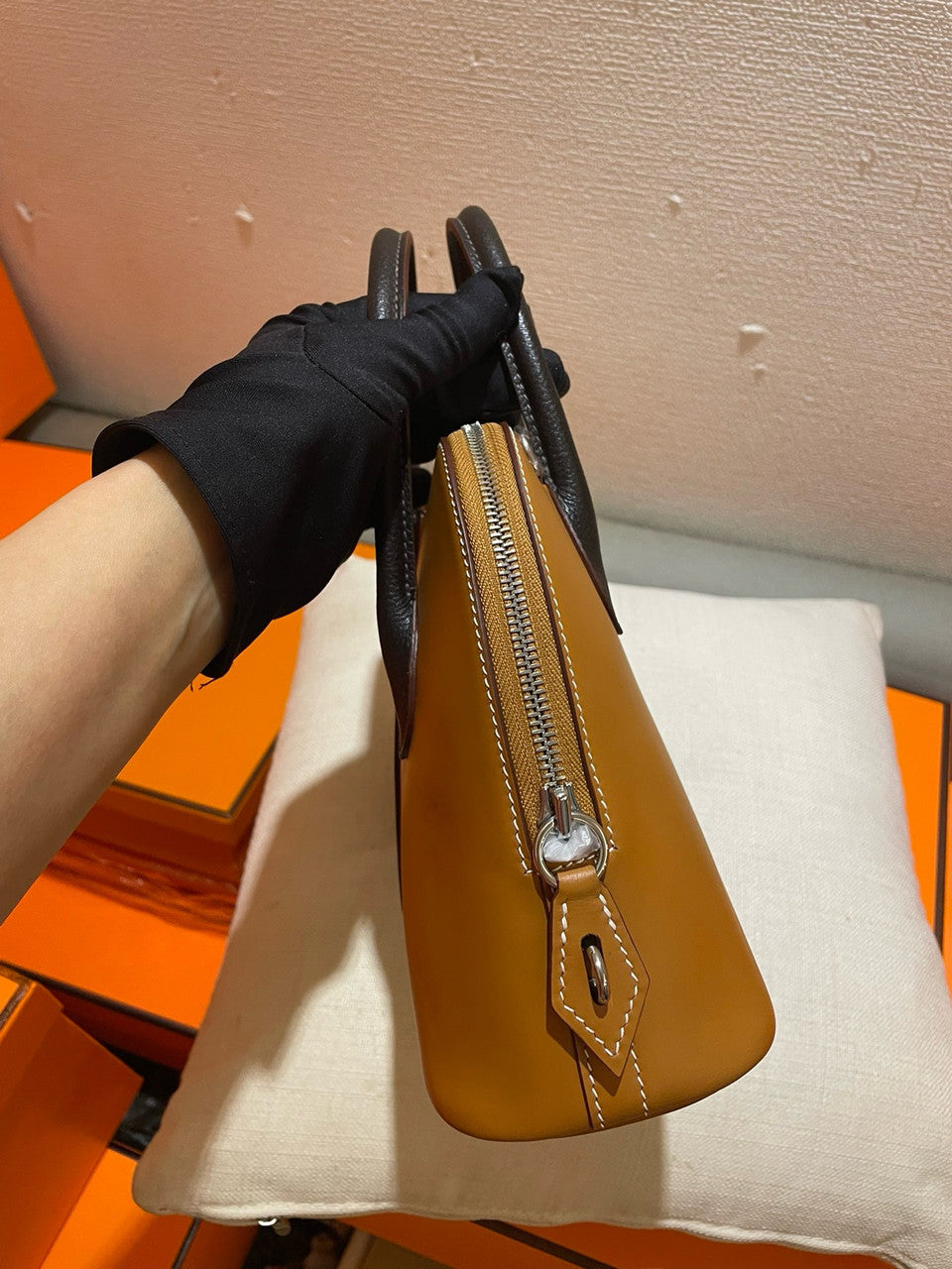 Hermès Gold Togo Bolide 1923 Desordre 25 Palladium Hardware