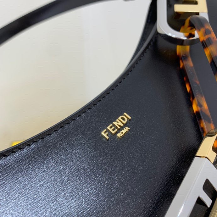 Fendi O'Lock Swing Camellia leather pouch