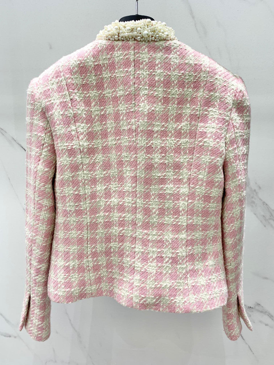 Balmain Tweed spencer jacket with embroidery Pink