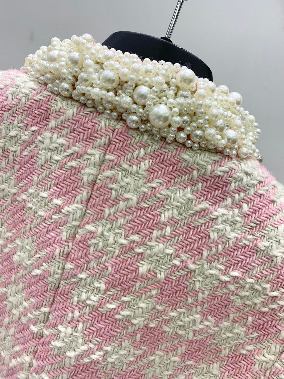 Balmain Tweed spencer jacket with embroidery Pink