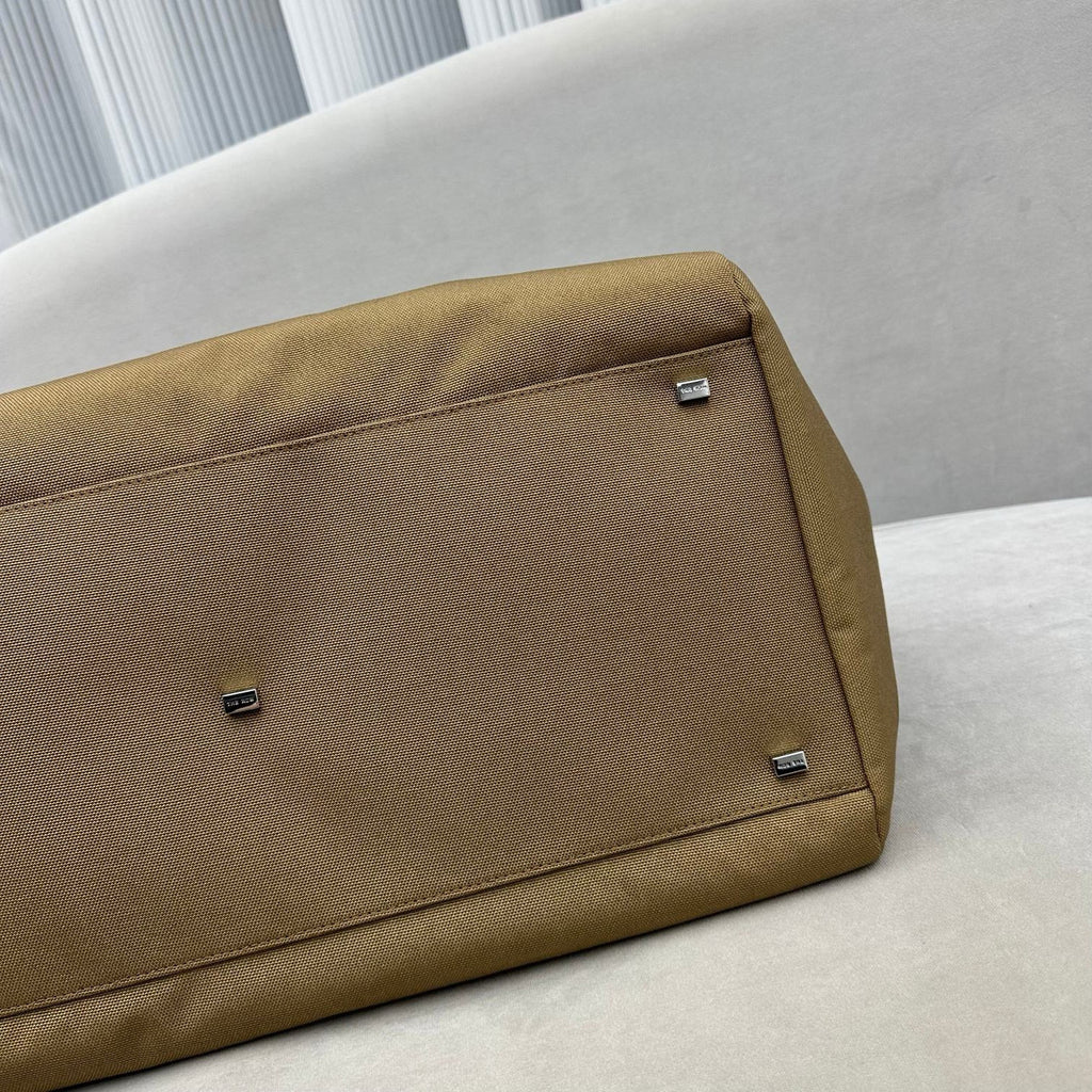 THE ROW Leather-Trim Margaux 17 Inside-Out Top-Handle Bag Brown