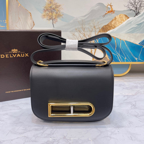 Delvaux Lingot in Black Olen Calf