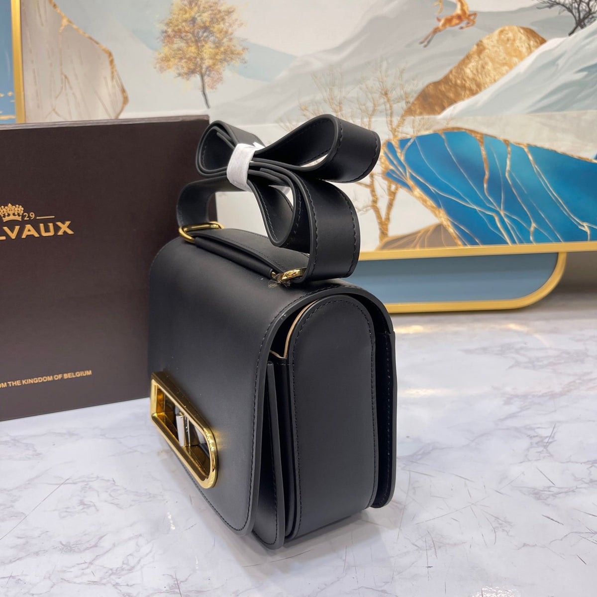 Delvaux Lingot in Black Olen Calf