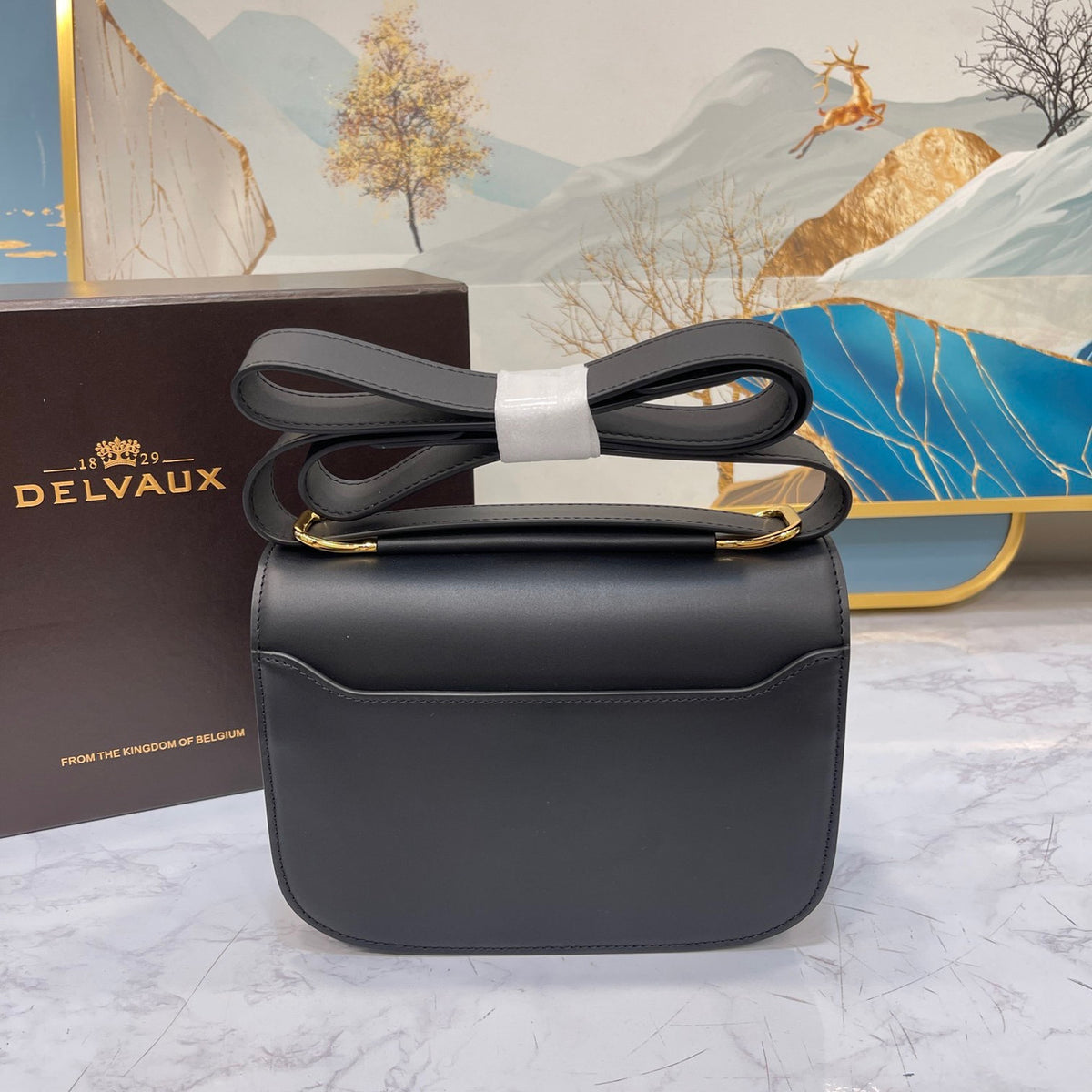Delvaux Lingot in Black Olen Calf