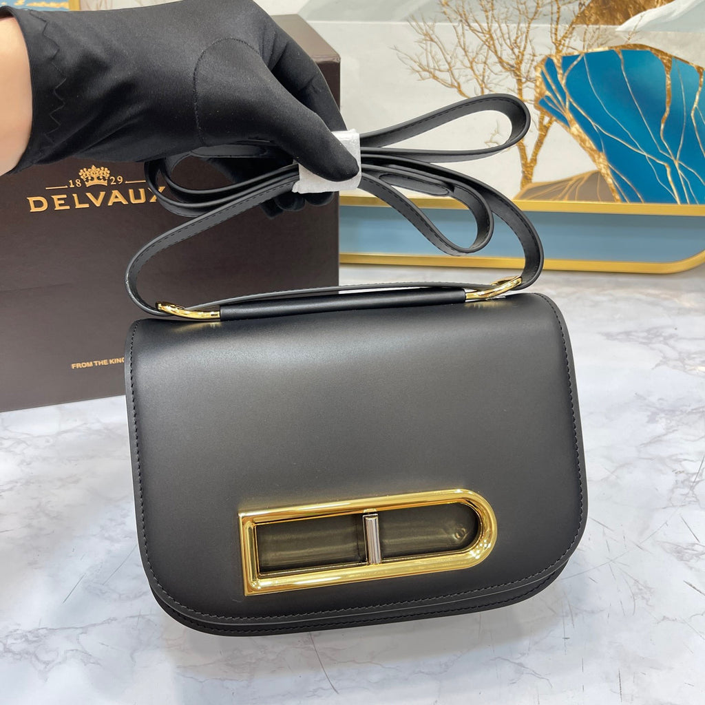 Delvaux Lingot in Black Olen Calf