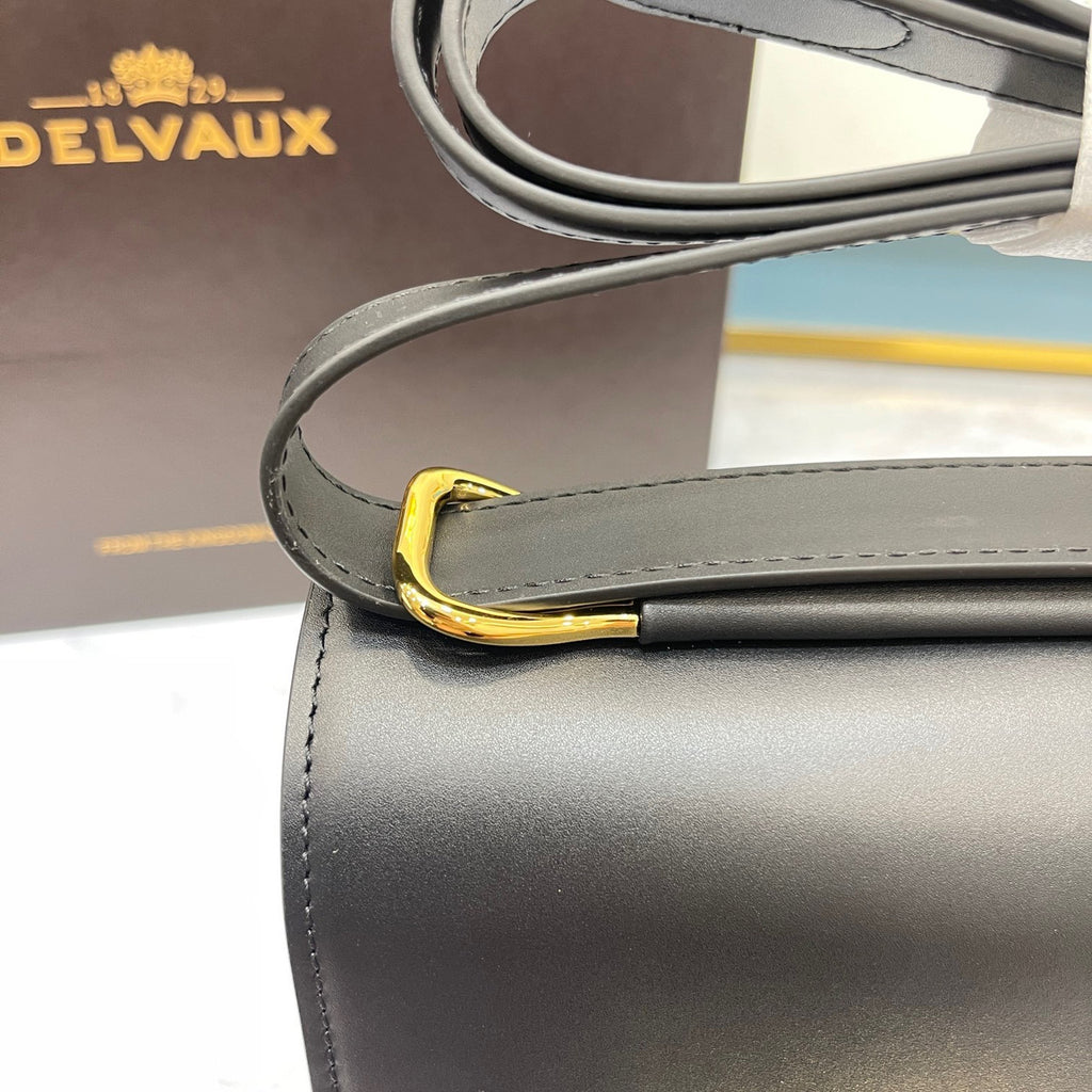 Delvaux Lingot in Black Olen Calf