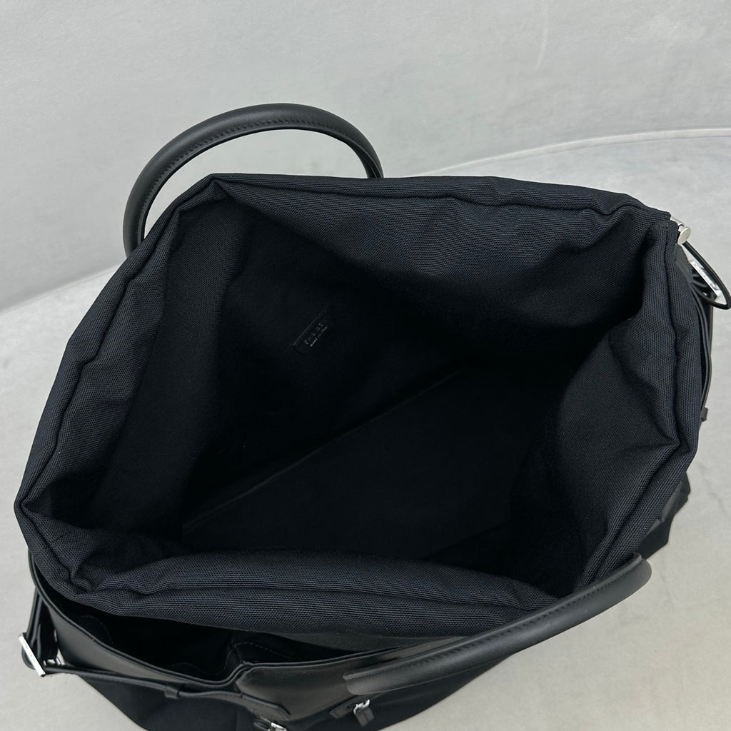 THE ROW Leather-Trim Margaux 17 Inside-Out Top-Handle Bag Black