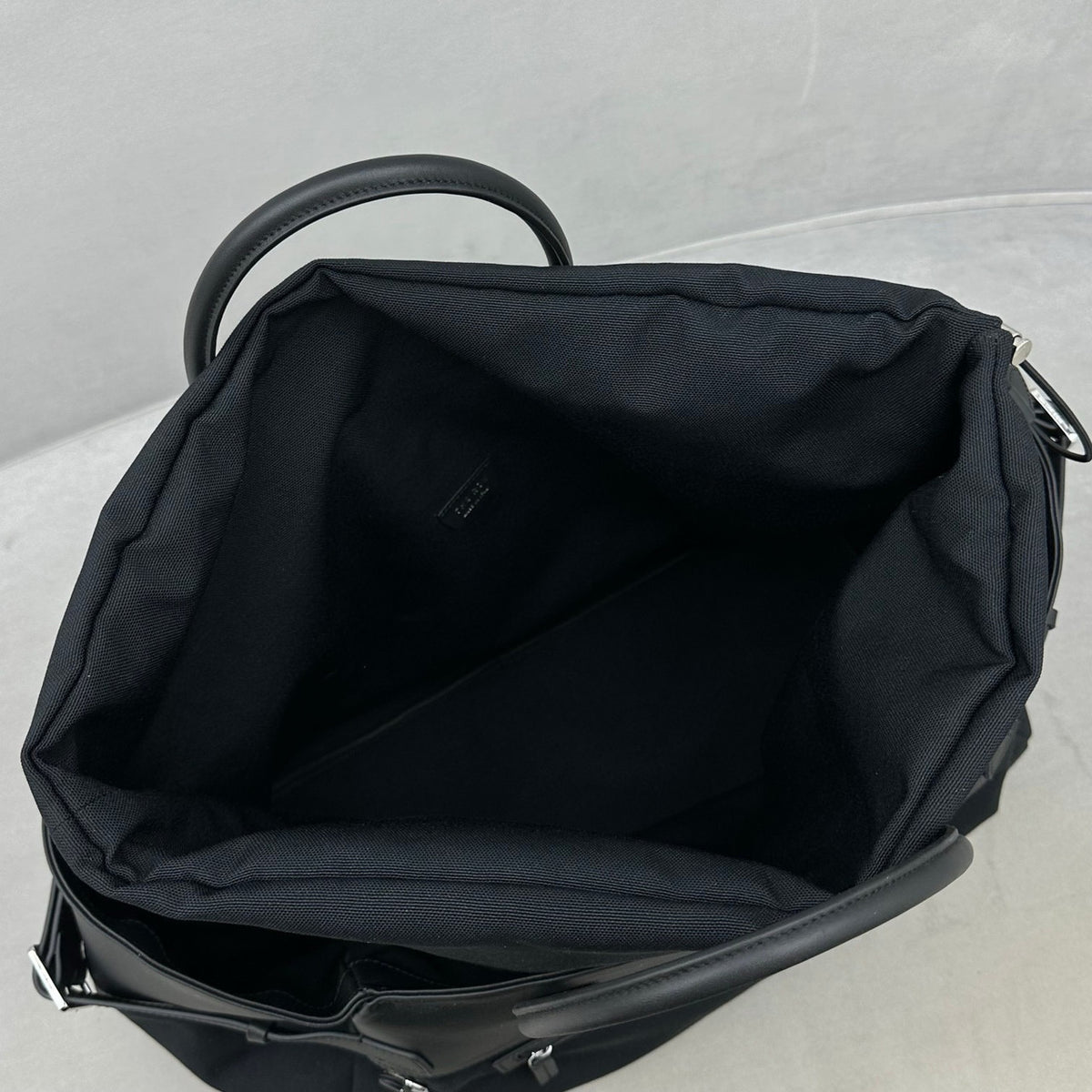 THE ROW Leather-Trim Margaux 17 Inside-Out Top-Handle Bag Black