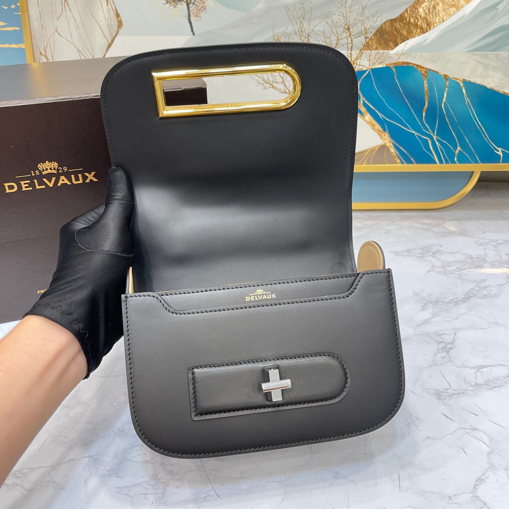 Delvaux Lingot in Black Olen Calf