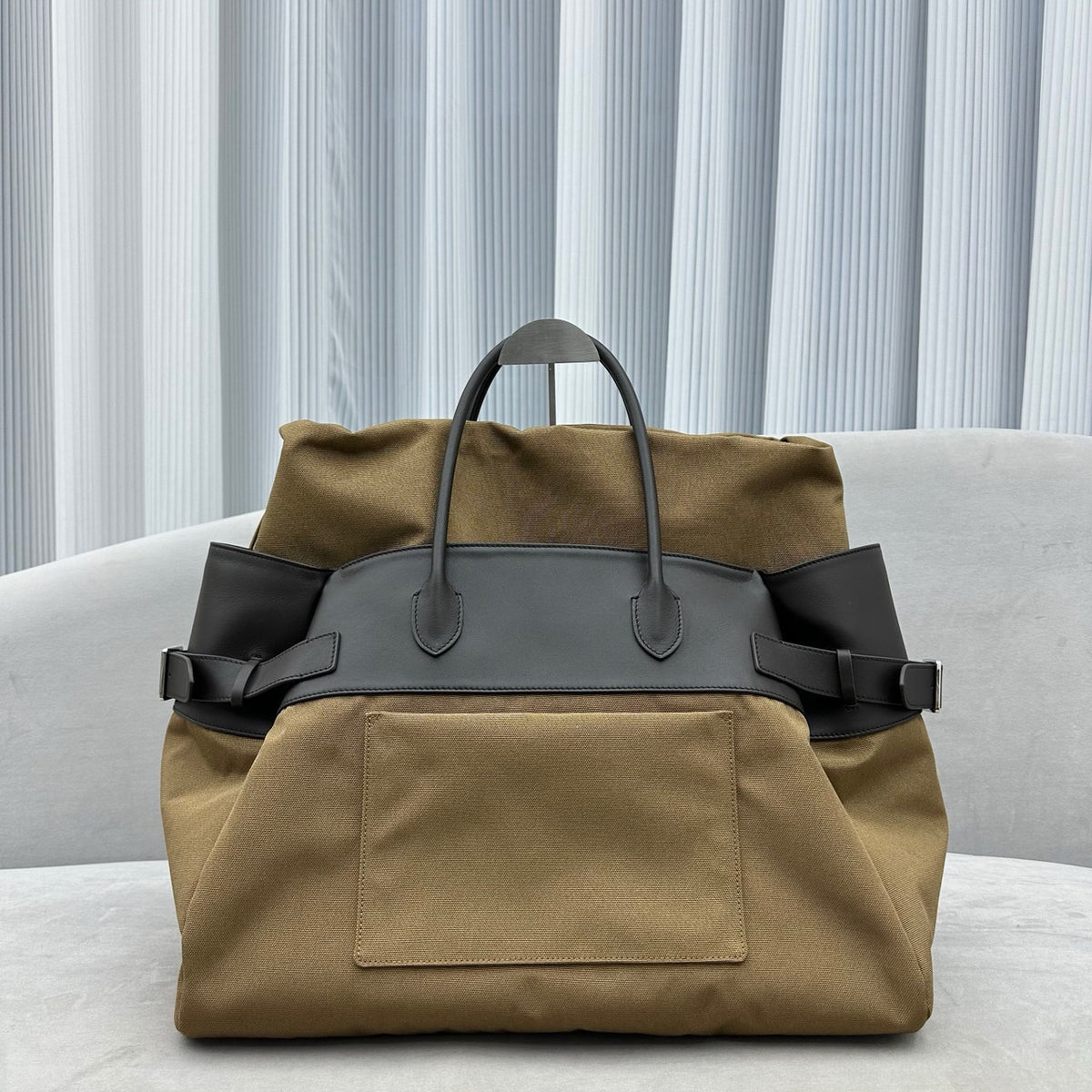 THE ROW Leather-Trim Margaux 17 Inside-Out Top-Handle Bag