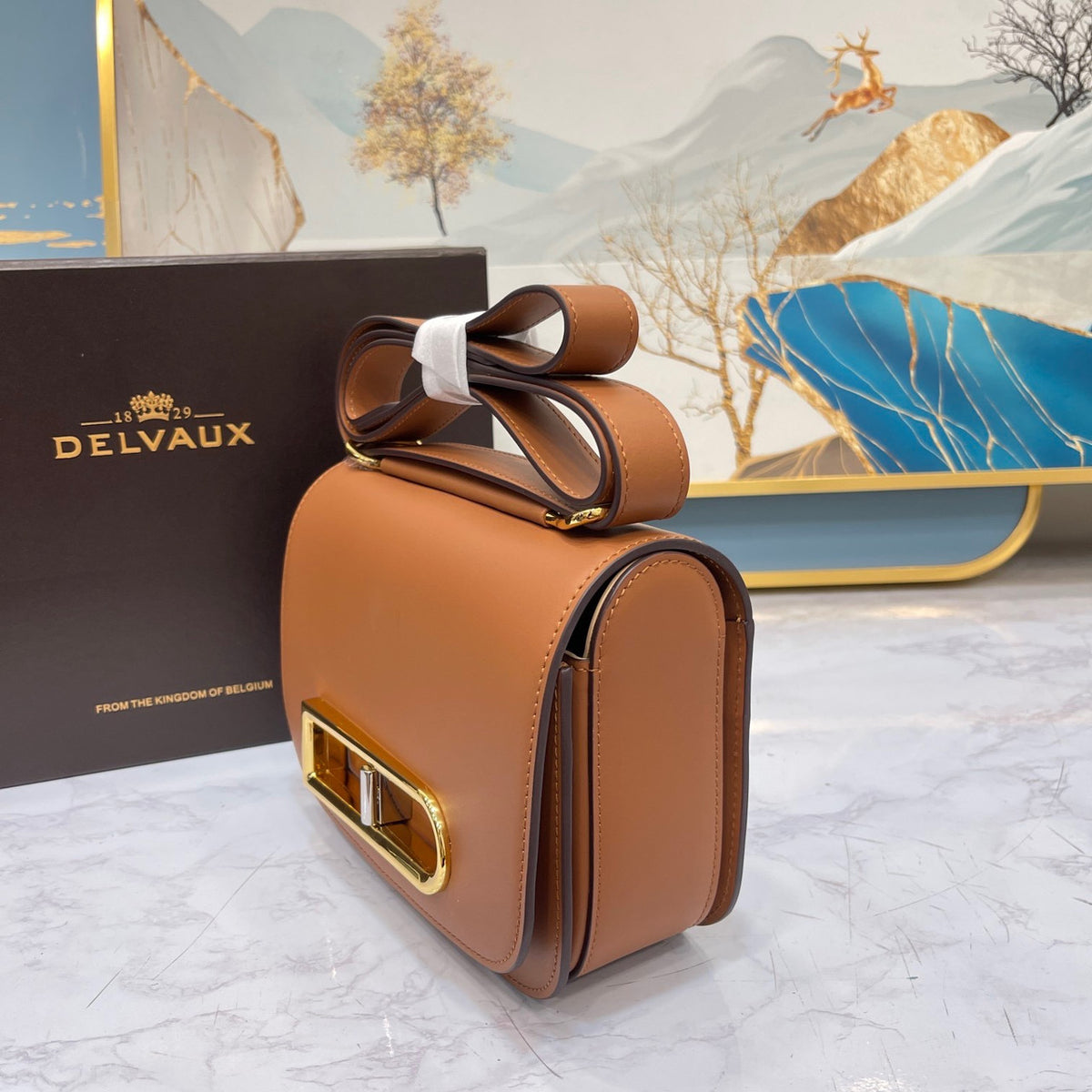 Delvaux Lingot in Tan Olen Calf