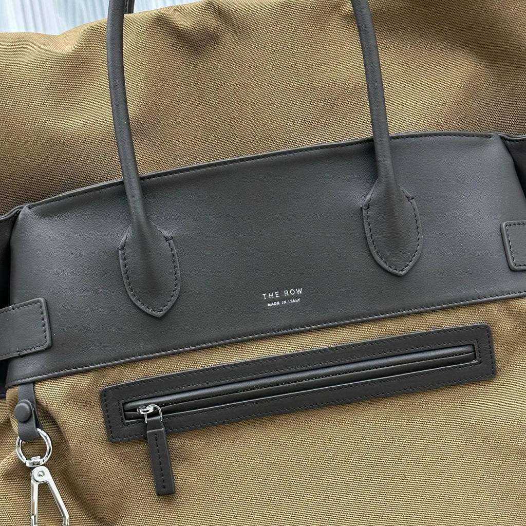 THE ROW Leather-Trim Margaux 17 Inside-Out Top-Handle Bag