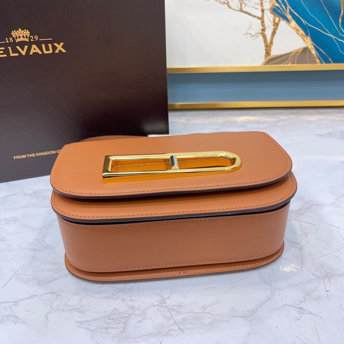 Delvaux Lingot in Tan Olen Calf