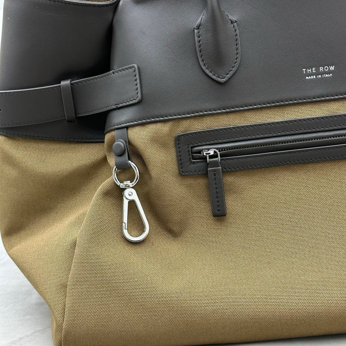 THE ROW Leather-Trim Margaux 17 Inside-Out Top-Handle Bag